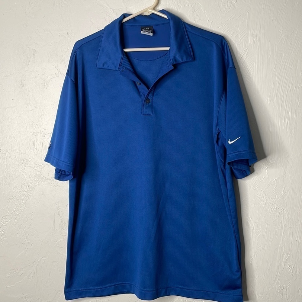 Nike men’s blue short sleeve polo golf shirt, performance wear sphere dry, XL‌‌‍